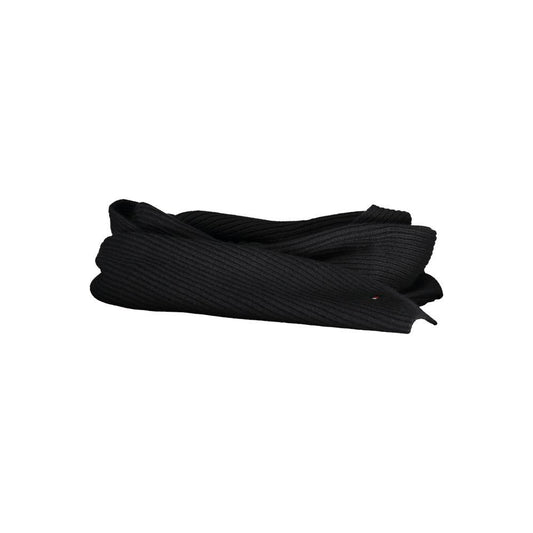 Tommy Hilfiger Black Cotton Men Scarf Tommy Hilfiger