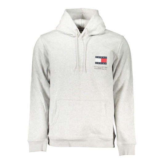 Tommy Hilfiger Chic Gray Fleece Hooded Sweatshirt for Men Tommy Hilfiger