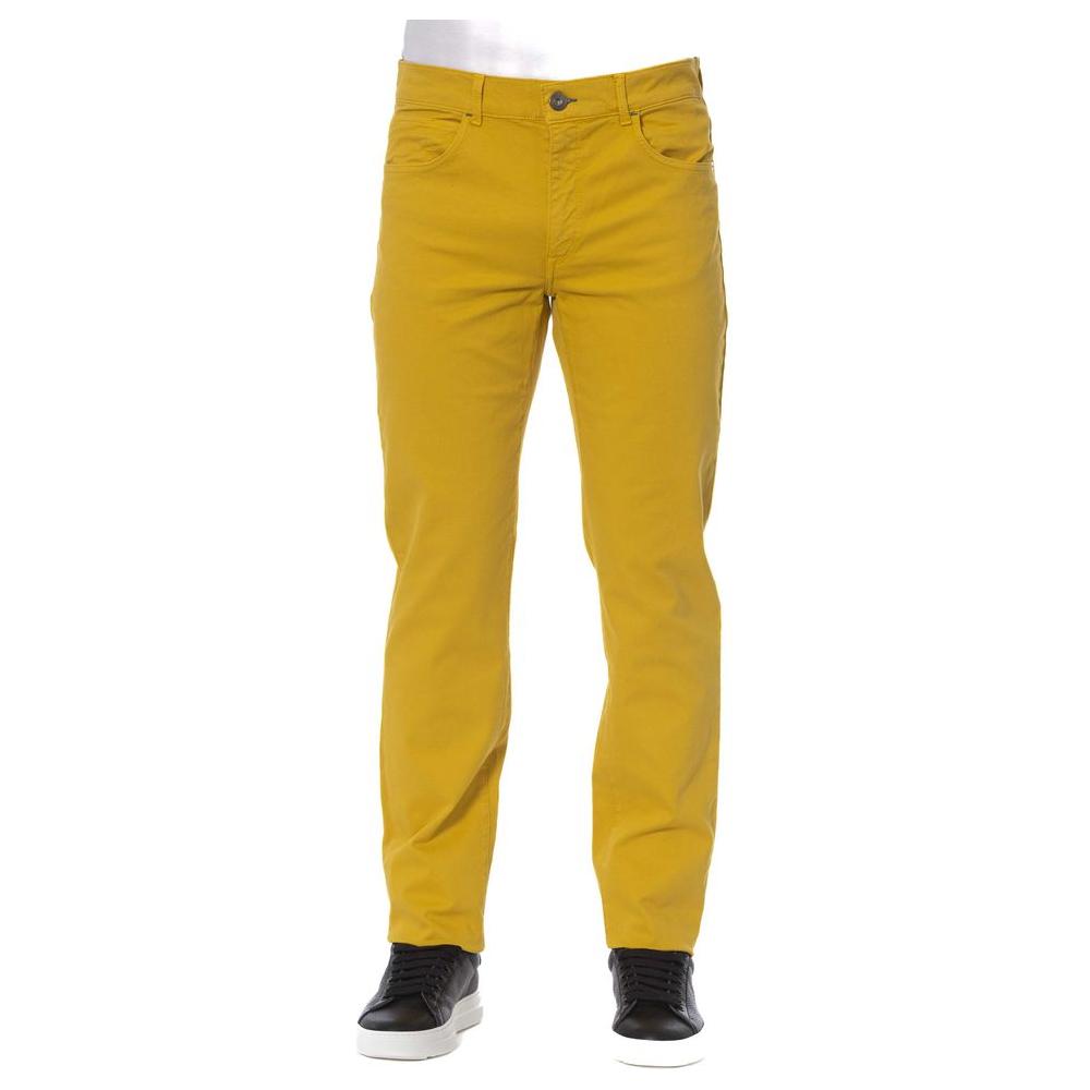 Trussardi Jeans Yellow Cotton Men Pant Trussardi Jeans