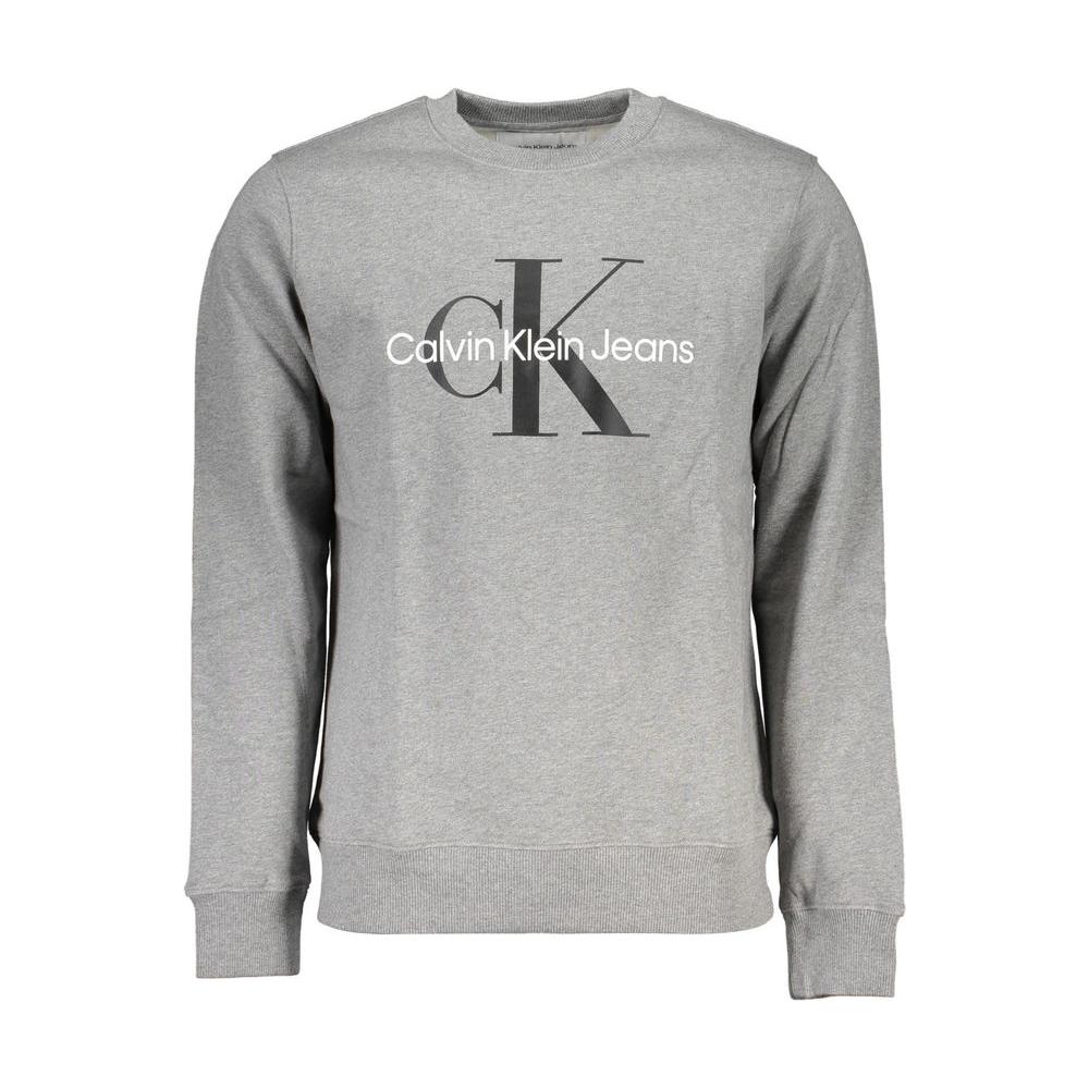 Calvin Klein Classic Gray Crew Neck Sweatshirt with Logo Calvin Klein