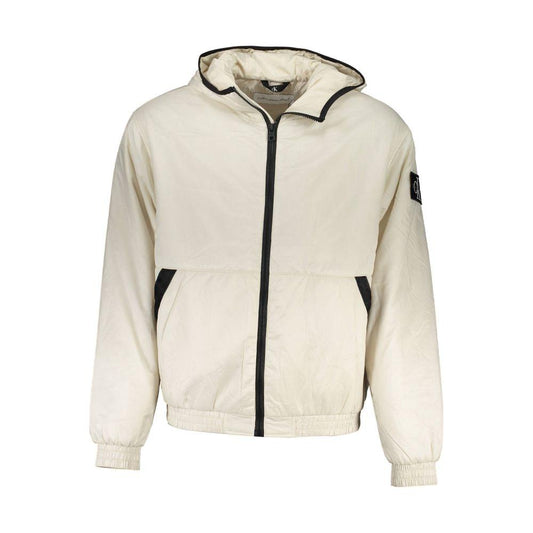 Calvin Klein Elegant Beige Hooded Jacket – Timeless Outerwear Calvin Klein