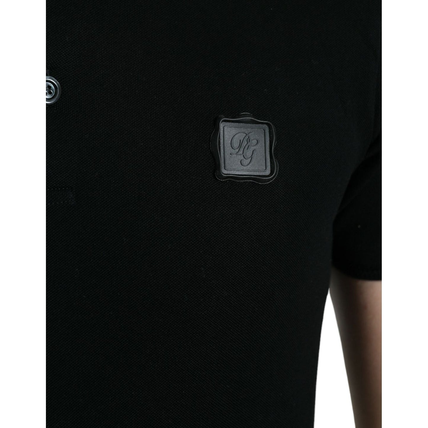 Dolce & Gabbana Elegant Black Cotton Polo Shirt Dolce & Gabbana