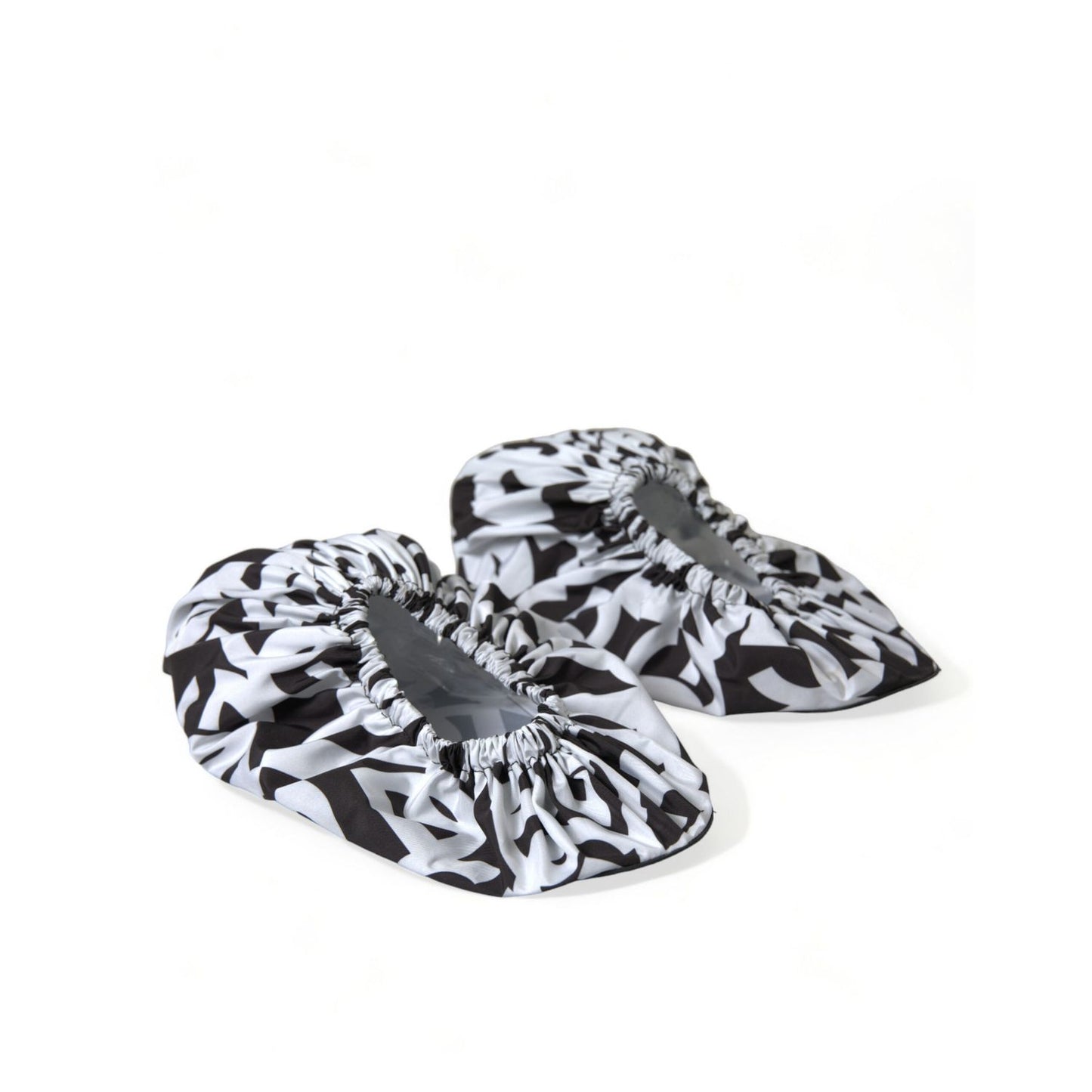 Dolce & Gabbana White Logo Print Nylon Slip On Flats Shoes 1728,67345645728,Black/White,Dolce & Gabbana,EU39/US8.5,Flat Shoes - Women - Shoes,Flats - Shoes,Material: Nylon,New with tags,Shoes,Slides - Flats - Shoes,Women,Women - Shoes