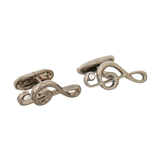 Dolce & Gabbana Elegant Silver Tremble Clef Cufflinks Cufflinks Dolce & Gabbana