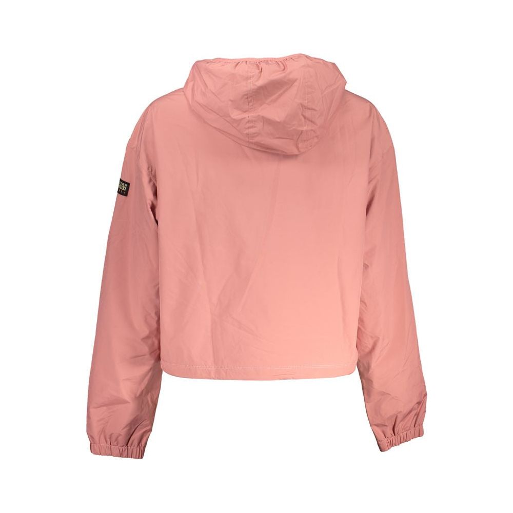 Napapijri Elegant Pink Hooded Waterproof Sports Jacket Napapijri