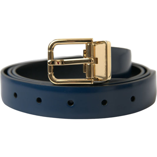 Dolce & Gabbana Elegant Blue Calf Leather Belt Dolce & Gabbana