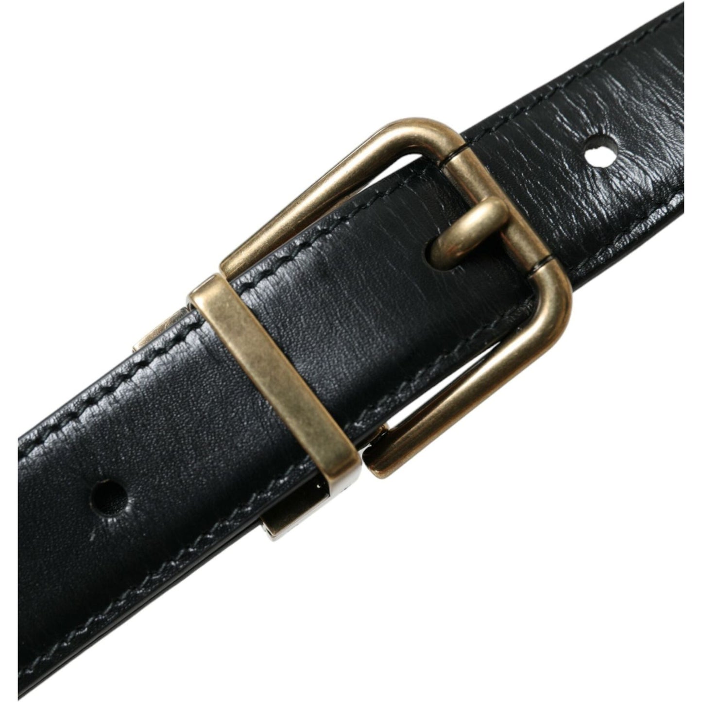 Dolce & Gabbana Elegant Black Calf Leather Belt Dolce & Gabbana