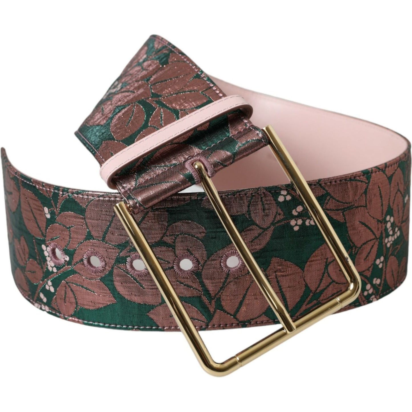Dolce & Gabbana Multicolor Floral Jacquard Lurex Gold Buckle Belt 1728,5 Inches,65 cm / 26 Inches,67345645728,70 cm / 28 Inches,75 cm / 29,80 cm / 32 Inches,85 cm / 34 Inches,90 cm / 36 Inches,95 cm / 38 Inches,Accessories,Belts - Accessories,Belts - Wome
