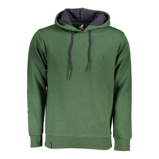 U.S. Grand Polo Elegant Green Hooded Sweatshirt with Embroidery U.S. Grand Polo