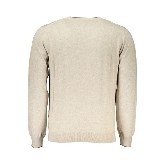 Harmont & Blaine Beige Crew Neck Luxury Sweater with Embroidery Harmont & Blaine