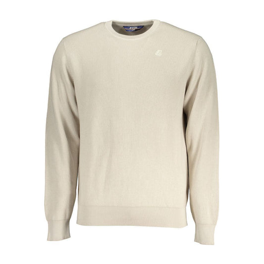 K-WAY Beige Crew Neck Cotton Sweater with Logo Detail K-WAY