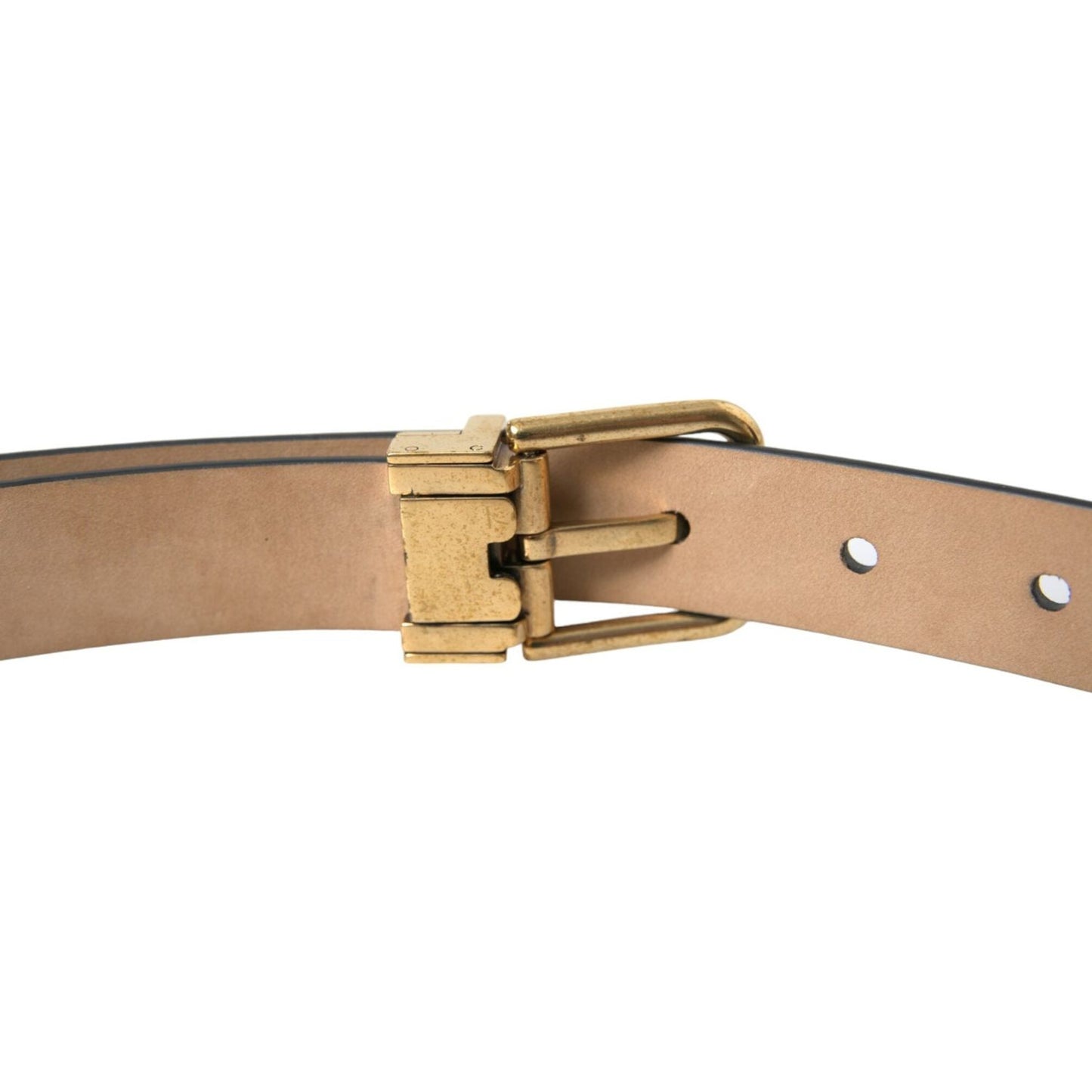 Dolce & Gabbana Elegant Black Leather Waist Belt with Logo Buckle Dolce & Gabbana