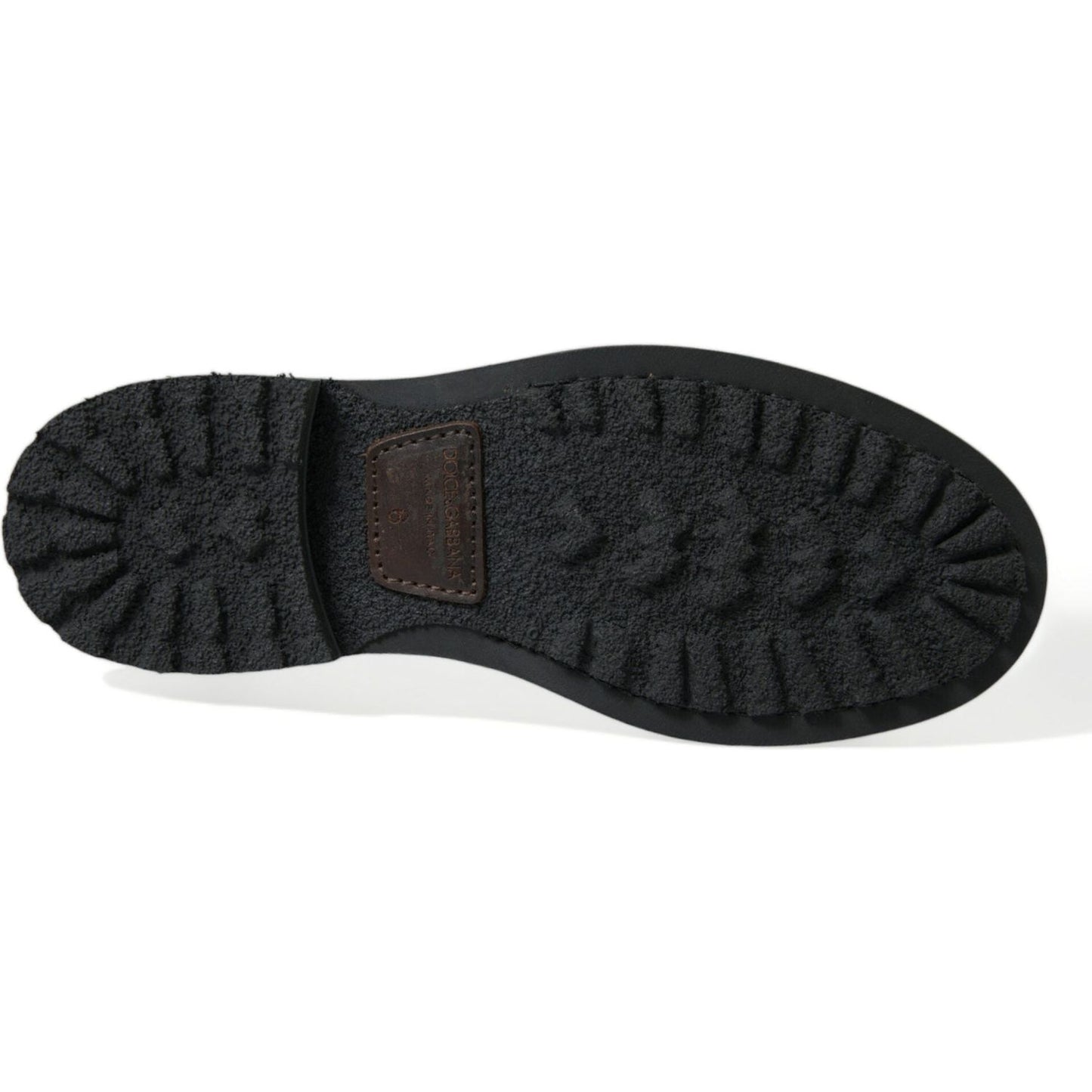 Dolce & Gabbana Black Leather Military Combat Boots Shoes Dolce & Gabbana