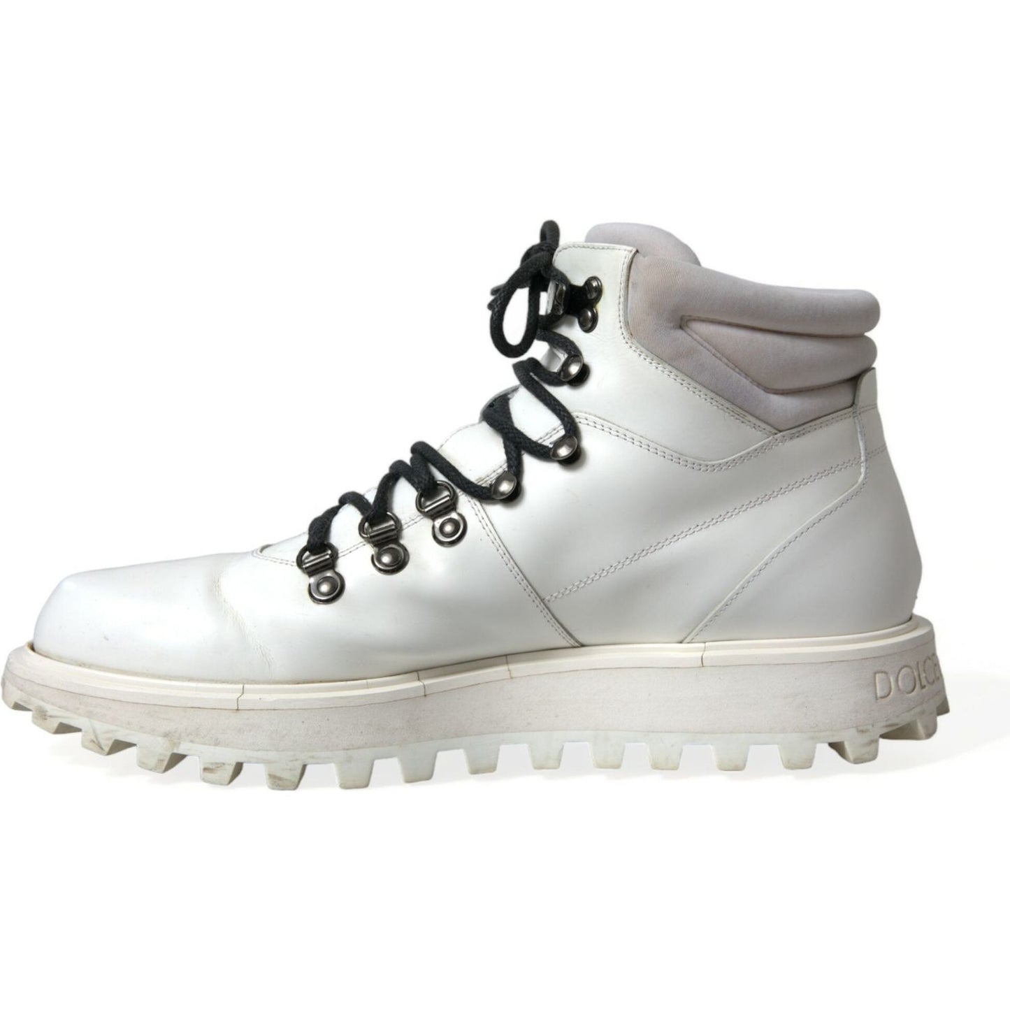 Dolce & Gabbana White Vulcano Trekking Ankle Boots Shoes Dolce & Gabbana