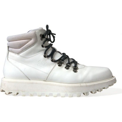 Dolce & Gabbana White Vulcano Trekking Ankle Boots Shoes Dolce & Gabbana