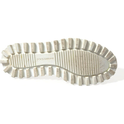 Dolce & Gabbana White Vulcano Trekking Ankle Boots Shoes Dolce & Gabbana