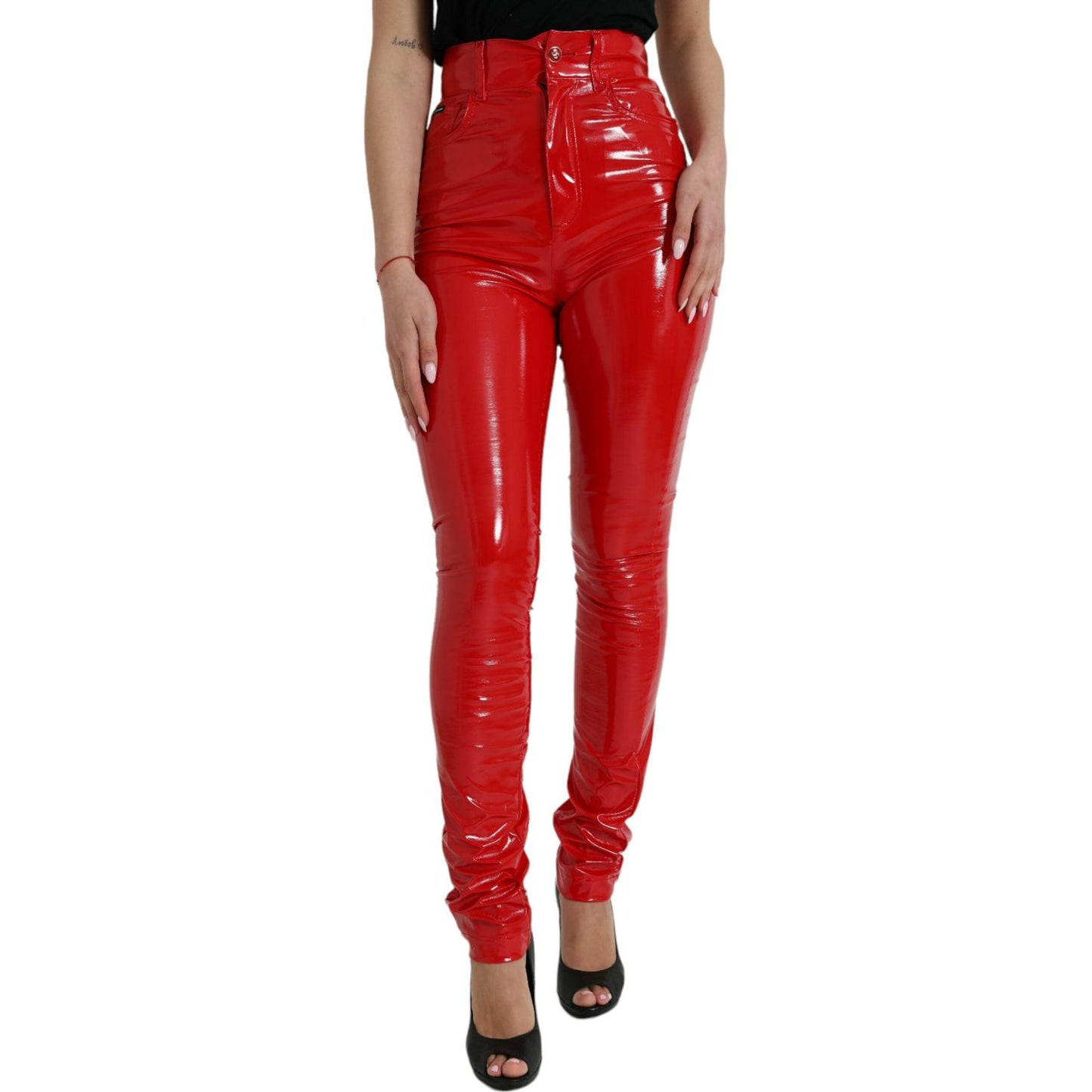 Dolce & Gabbana Chic Red High Waist Skinny Pants Dolce & Gabbana