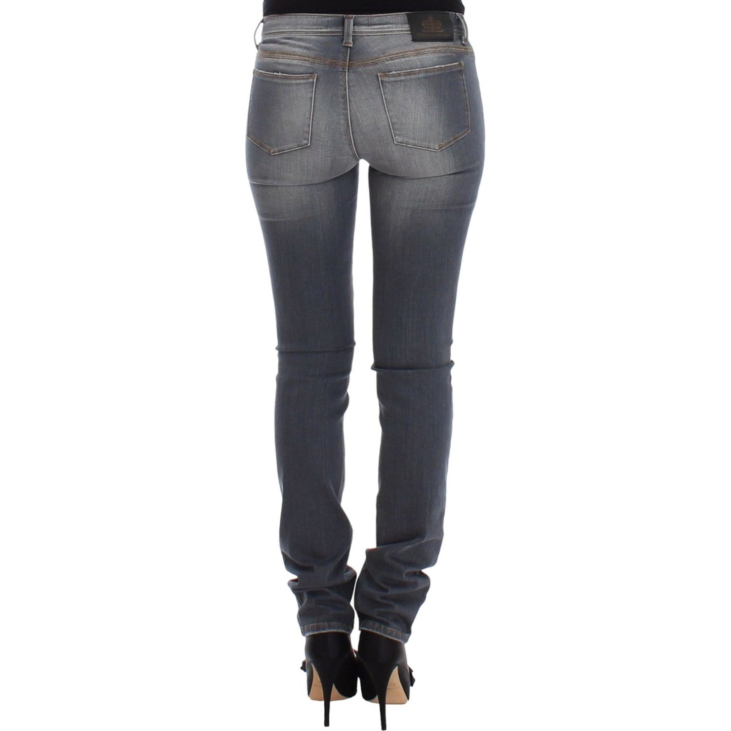 Ermanno Scervino Chic Gray Slim-Fit Skinny Jeans Ermanno Scervino