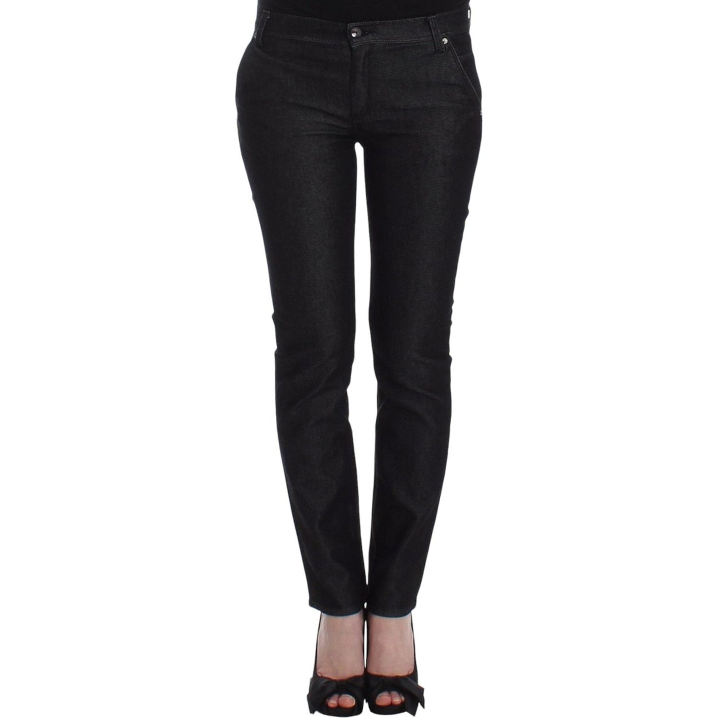 Ermanno Scervino Black Slim Jeans Denim Pants Skinny Leg Stretch Ermanno Scervino