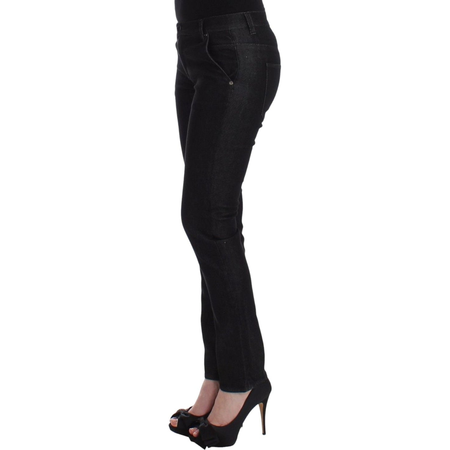 Ermanno Scervino Black Slim Jeans Denim Pants Skinny Leg Stretch Ermanno Scervino