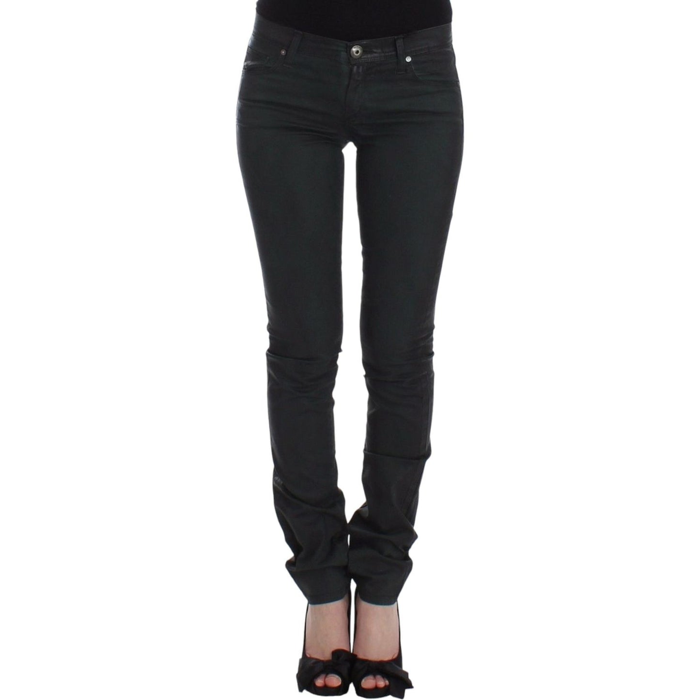 Ermanno Scervino Green Slim Jeans Denim Pants Straight Leg Stretch Ermanno Scervino
