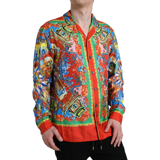 Dolce & Gabbana Multicolor Patterned Button Down Casual Shirt Dolce & Gabbana Sienna