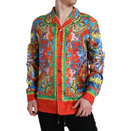 Dolce & Gabbana Multicolor Patterned Button Down Casual Shirt Dolce & Gabbana Sienna