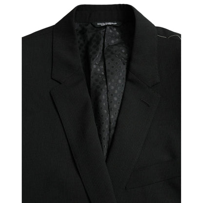 Dolce & Gabbana Blue MARTINI Shawl Single Breasted Blazer