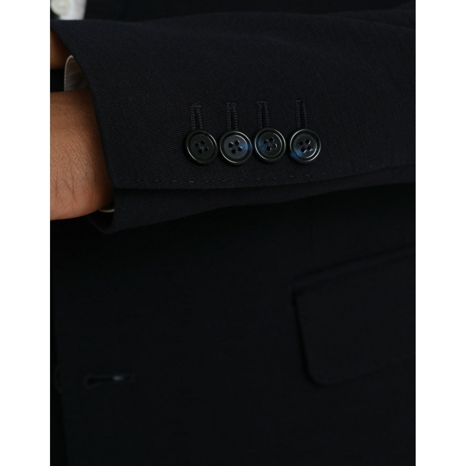 Dolce & Gabbana Black Wool Single Breasted Coat Blazer