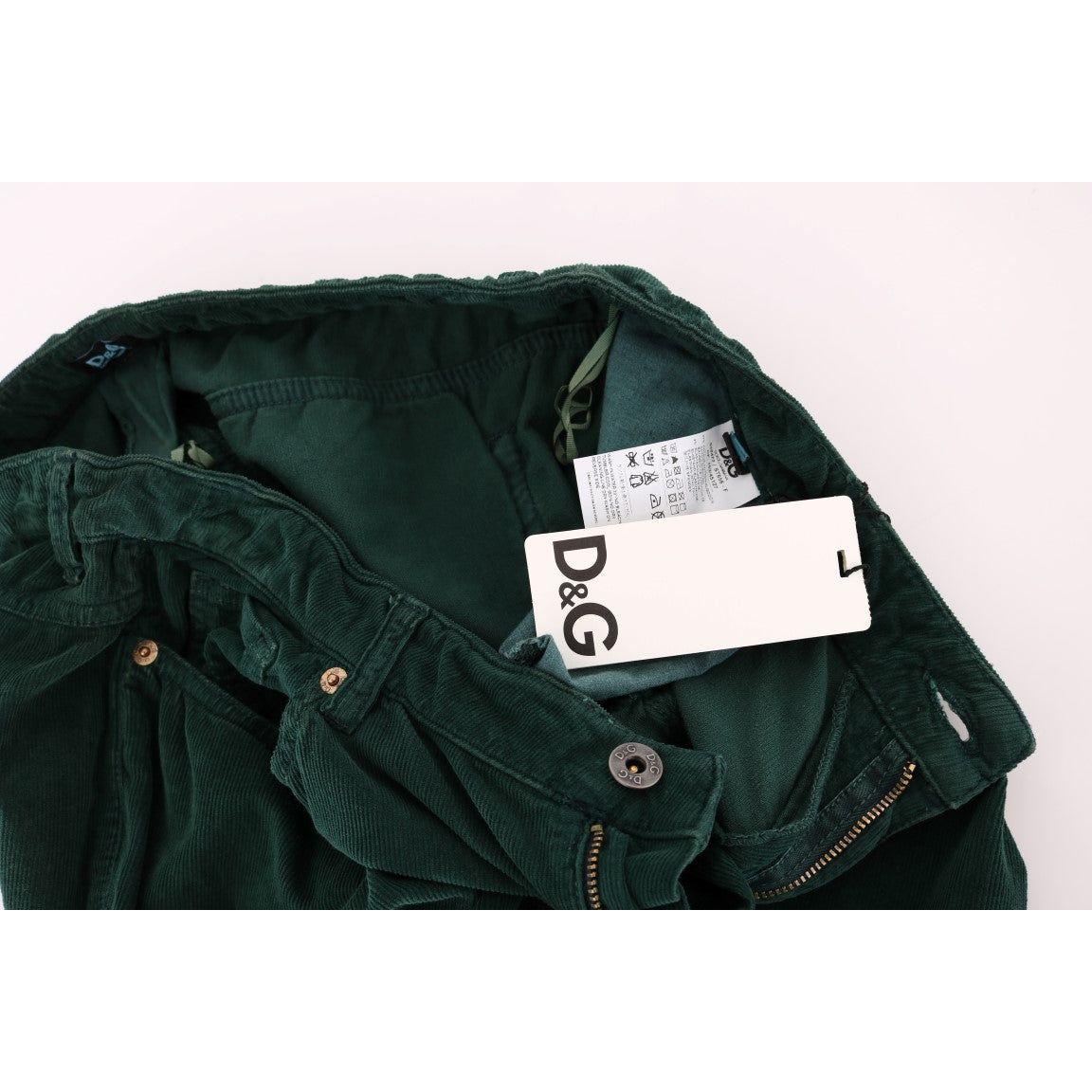 بنطلون دولتشي آند غابانا الأنيق المصنوع من مزيج القطن باللون الأخضر