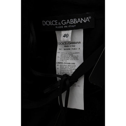 Dolce & Gabbana Black Floral Ricamo Sheath Long Dress