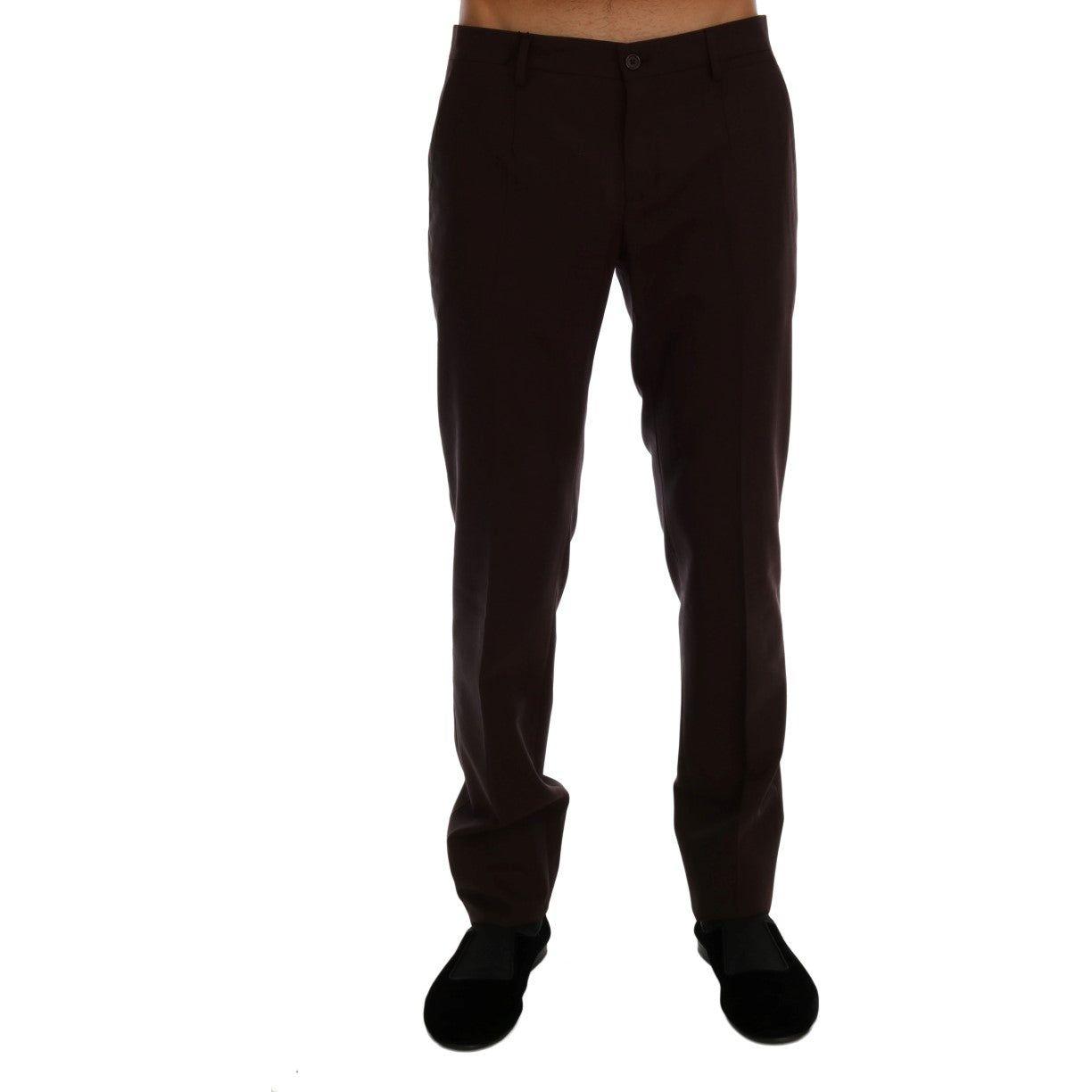 Dolce & Gabbana Elegant Slim Fit Formal Trousers in Purple Dolce & Gabbana