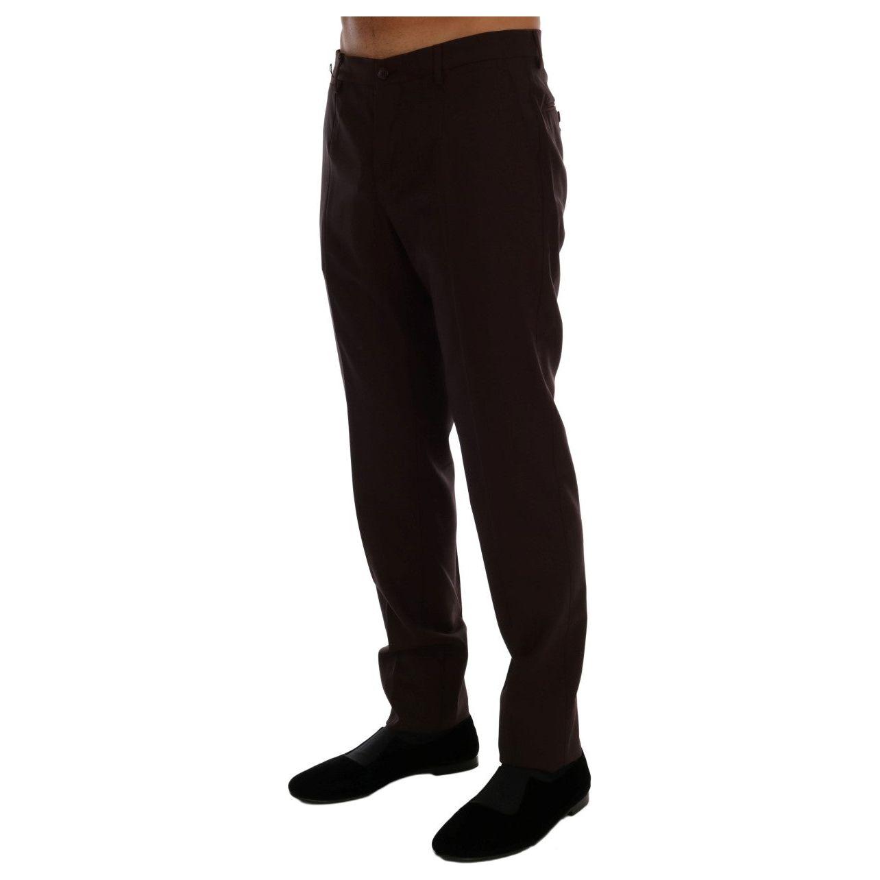 Dolce & Gabbana Purple Wool Stretch Formal Pants