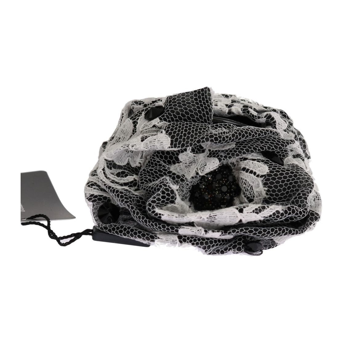 مشبك شعر أنيق من دولتشي آند غابانا مزين بالزهور باللونين الأبيض والأسود