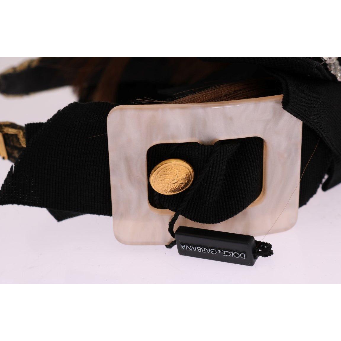 水晶装饰金棕色王冠头带