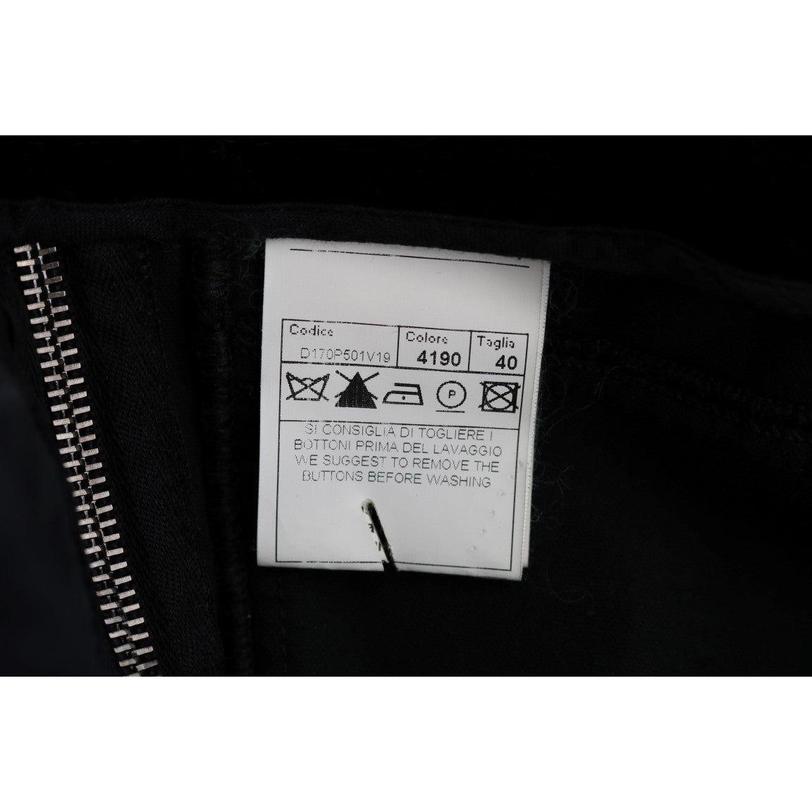 Ermanno Scervino Black Viscose Blend Velvet Cropped Pants