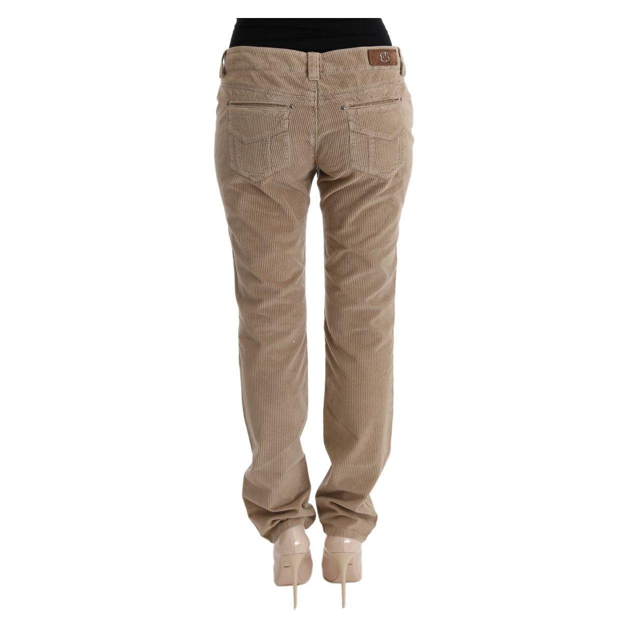 Ermanno Scervino Beige Regular Fit Luxe Trousers Jeans & Pants Ermanno Scervino