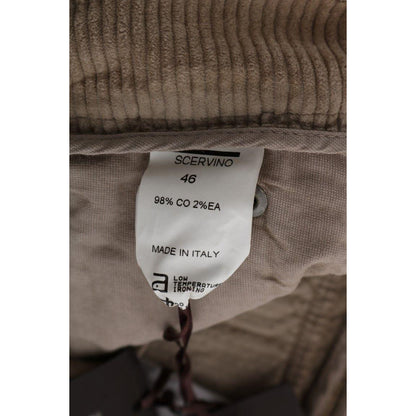 Ermanno Scervino Beige Cotton Velvet Regular Fit Pants Jeans & Pants