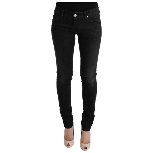 Acht Chic Slim Fit Black Cotton Jeans Jeans & Pants Acht