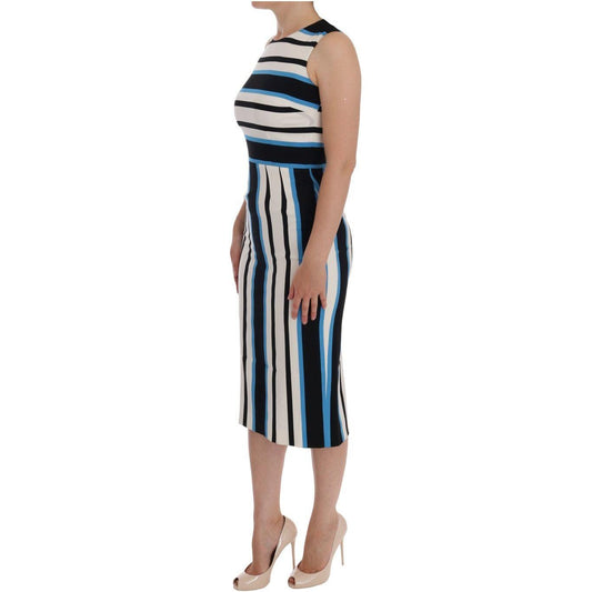 Dolce & Gabbana Chic Striped Silk Sheath Dress Dolce & Gabbana