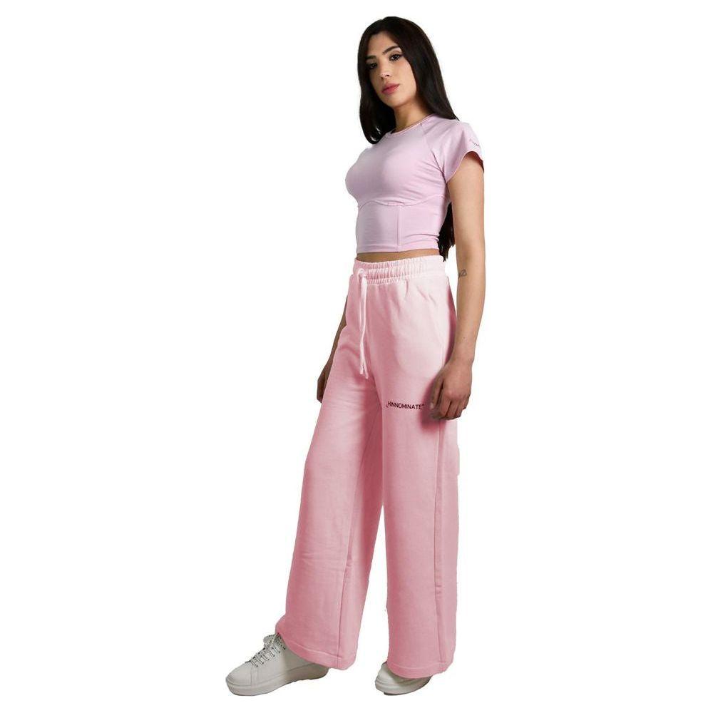 Hinnominate Chic Pink Palazzo Pants with Drawstring Hinnominate