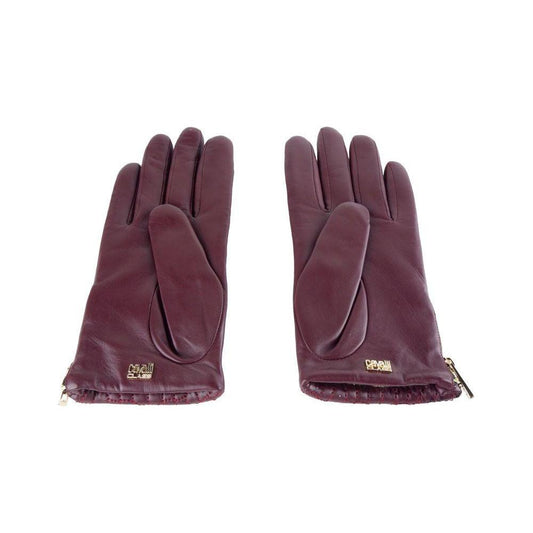 Cavalli Class Red Lambskin Women Glove Cavalli Class