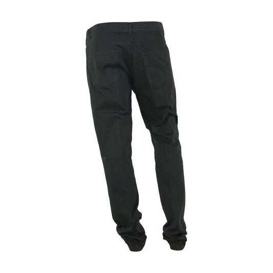 Made in Italy Elegant Summer Black Cotton Trousers Made in Italy