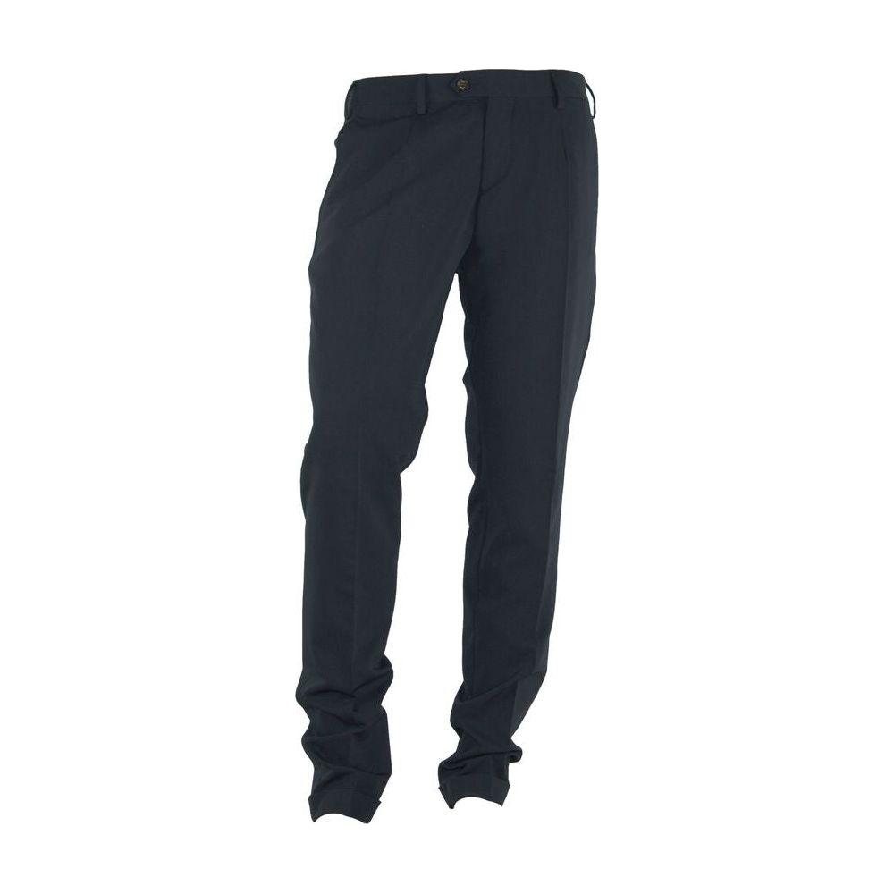 Made in Italy Elegant Black Trousers for the Modern Man Made in Italy