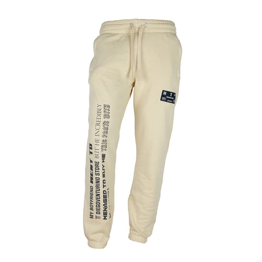 Diego Venturino Elegant Beige Cotton Tracksuit Trousers Diego Venturino