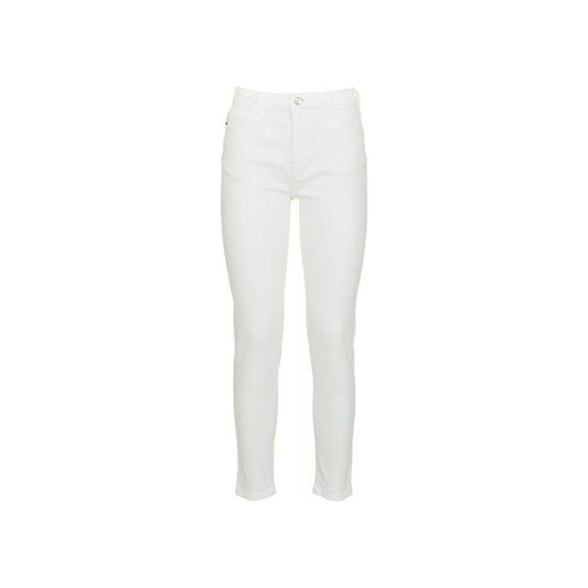 Imperfect White High-Waisted Slim Denim Trousers Imperfect