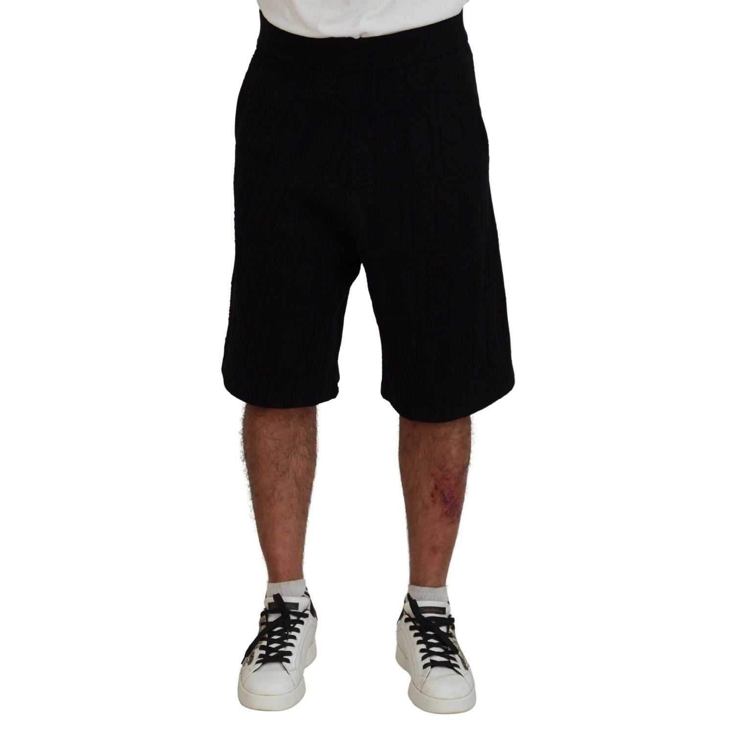 Dsquared² Black Solid Pull On Men Casual Bermuda Shorts