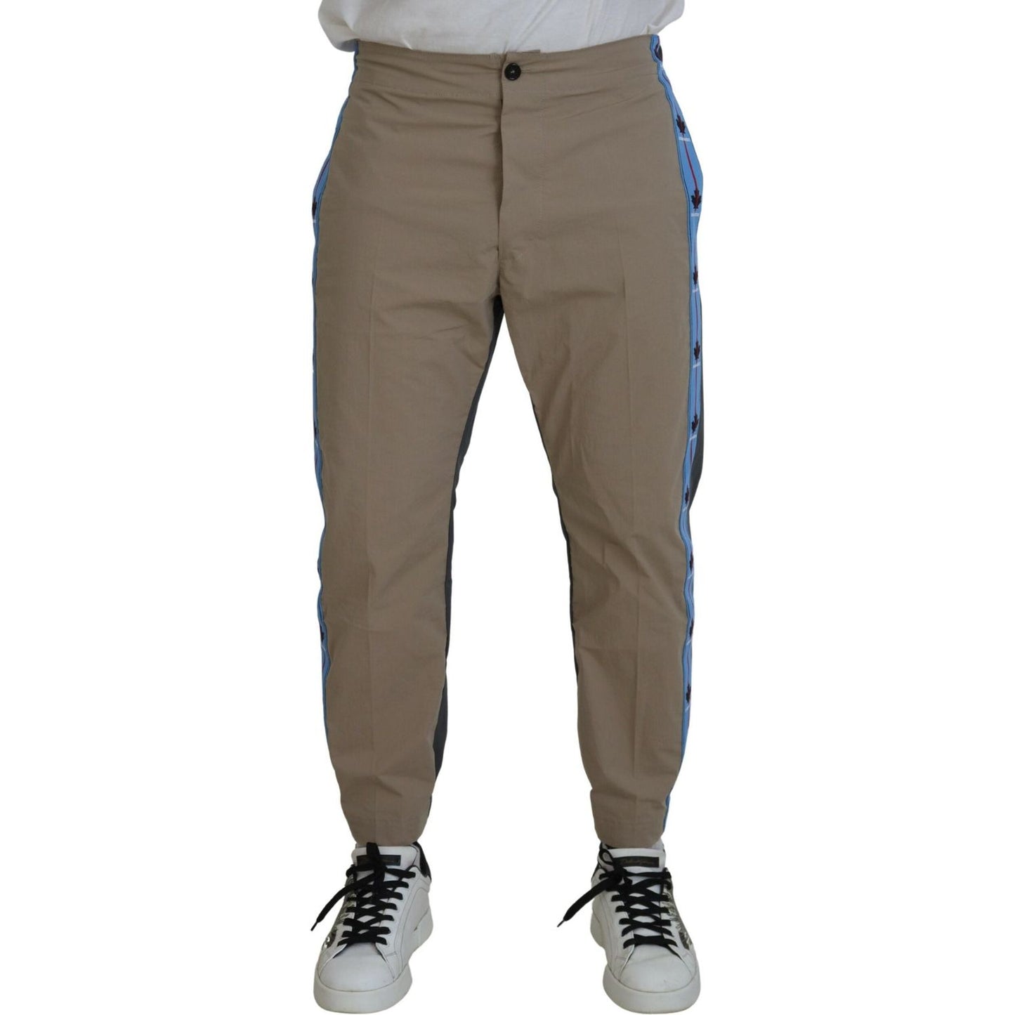 Dsquared² Cotton Brown Gray Two Tone Men Casual Pants Dsquared²