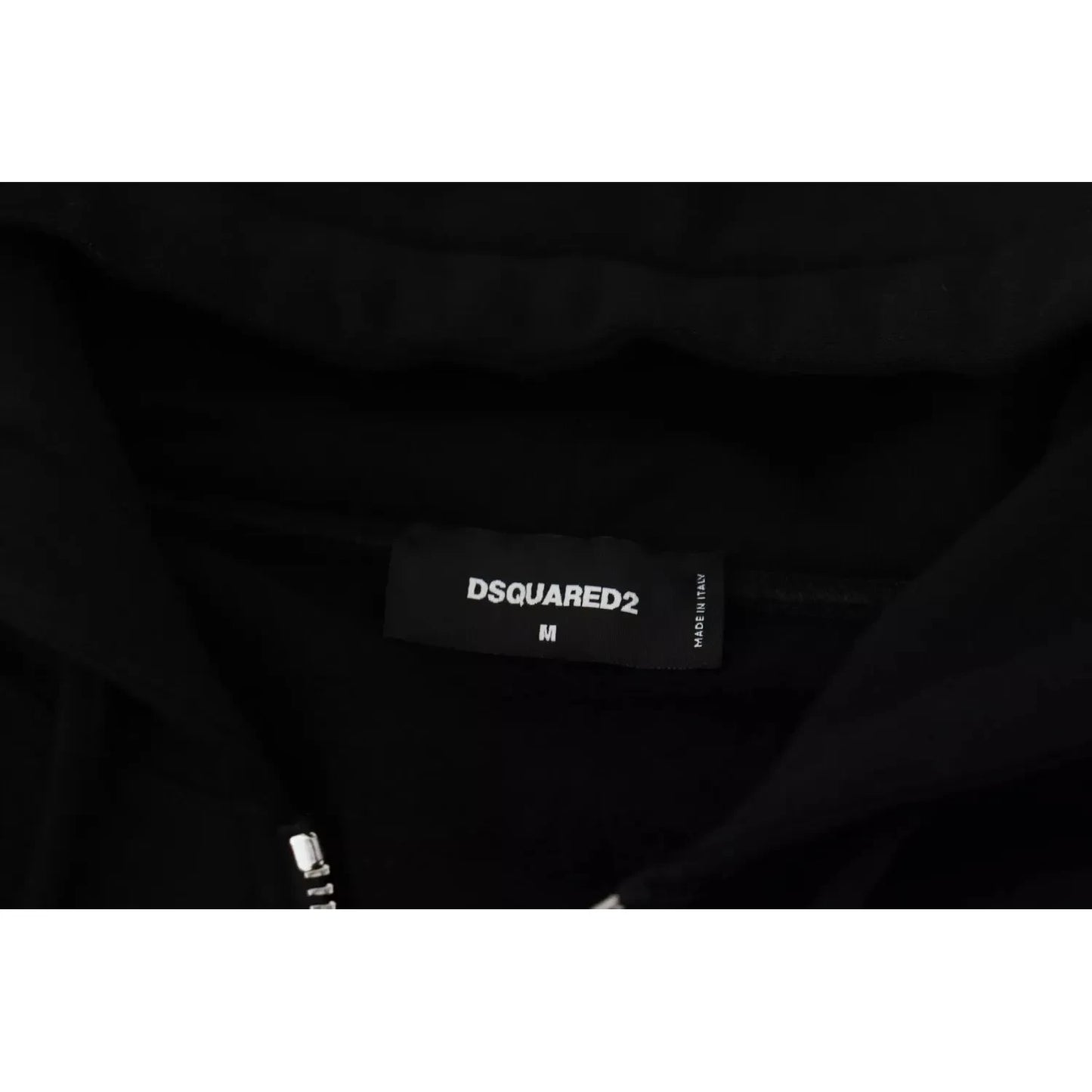 Dsquared² Black Hooded Full Zip Printed Sleeves Sweater Dsquared²