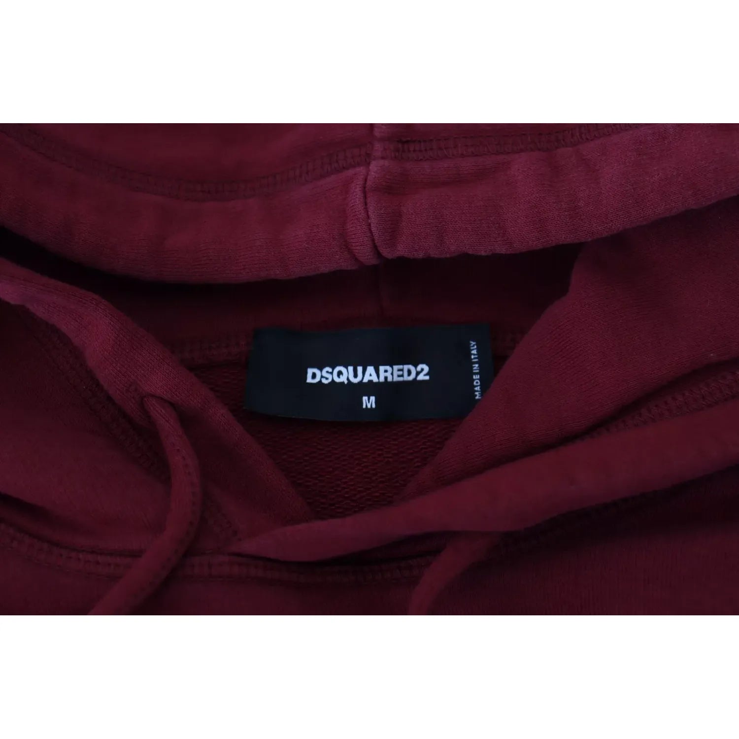 سترة صوفية مطبوعة بغطاء رأس ممزقة من القطن الكستنائي من Dsquared²